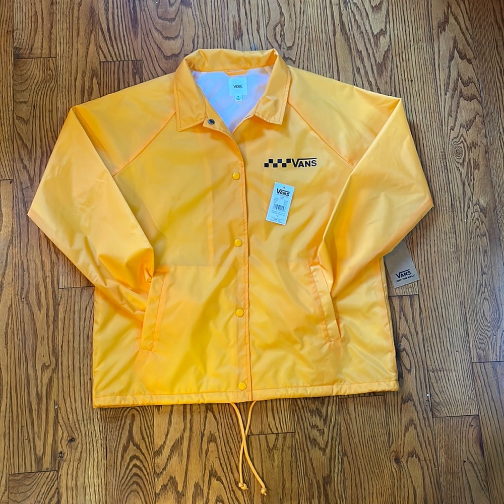 New Women’s Vans Yellow Thanks Coach JA Coaches Jacket Med 3878 Class 3845